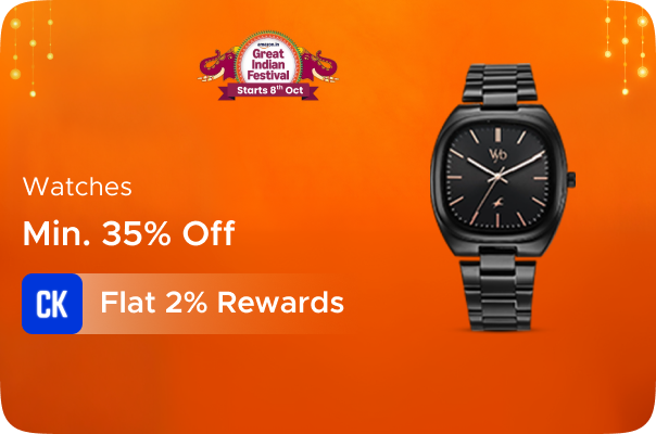 Amazon: Minimum 35% Off on Watches + Flat 2% Rewards